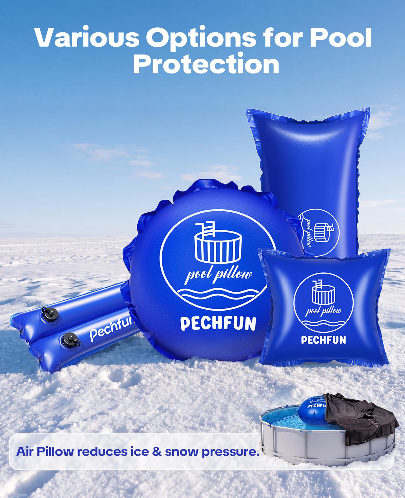 Pechfun Pool Pillow with reinforced eyelets and ropes