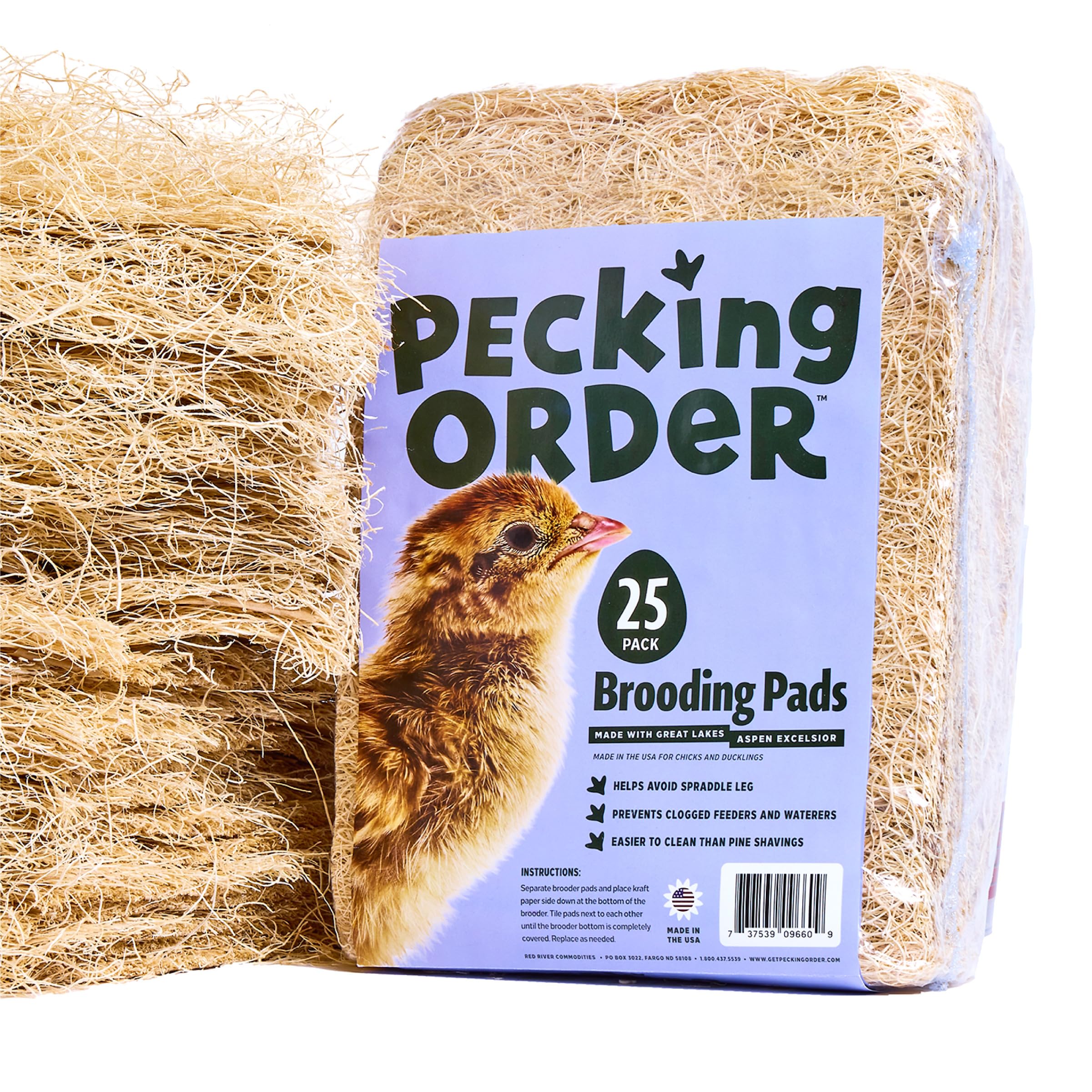 Pecking Order Brooder Pads for Chicks, 25 Pack, Natural Excelsior