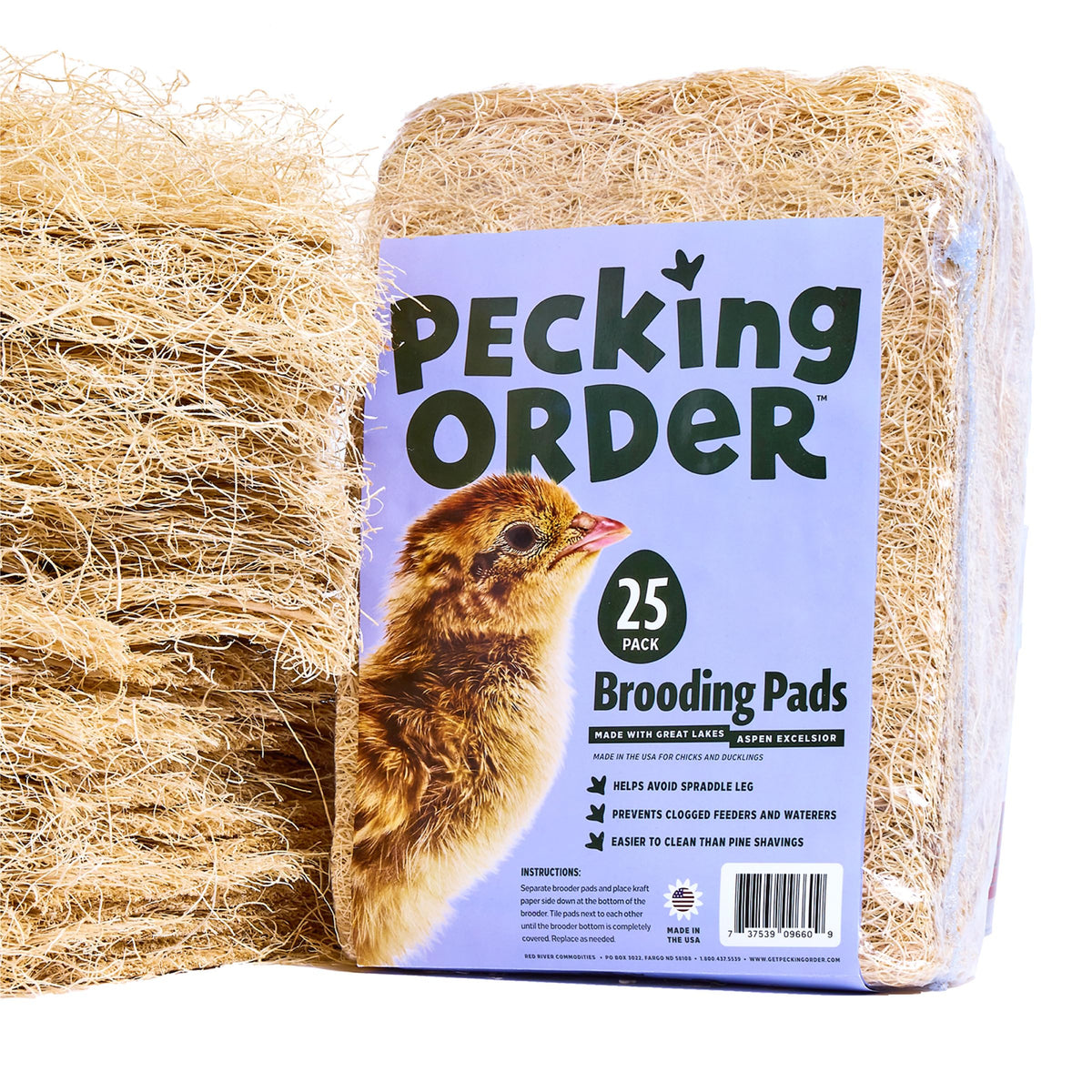 Pecking Order Brooder Pads for Chicks, 25 Pack, Natural Excelsior