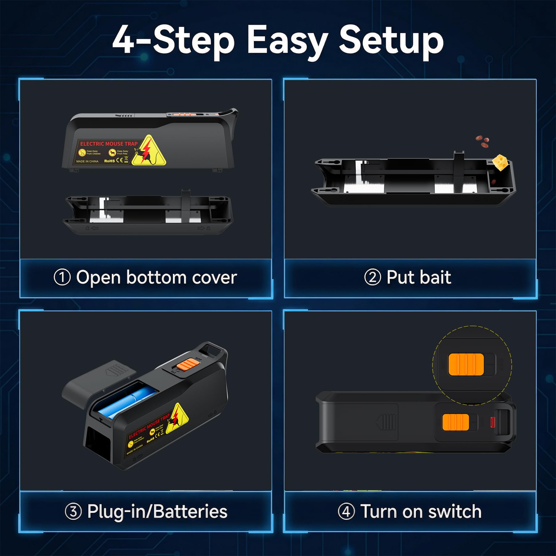 Peepst Electric Mouse Trap in a kitchen setting