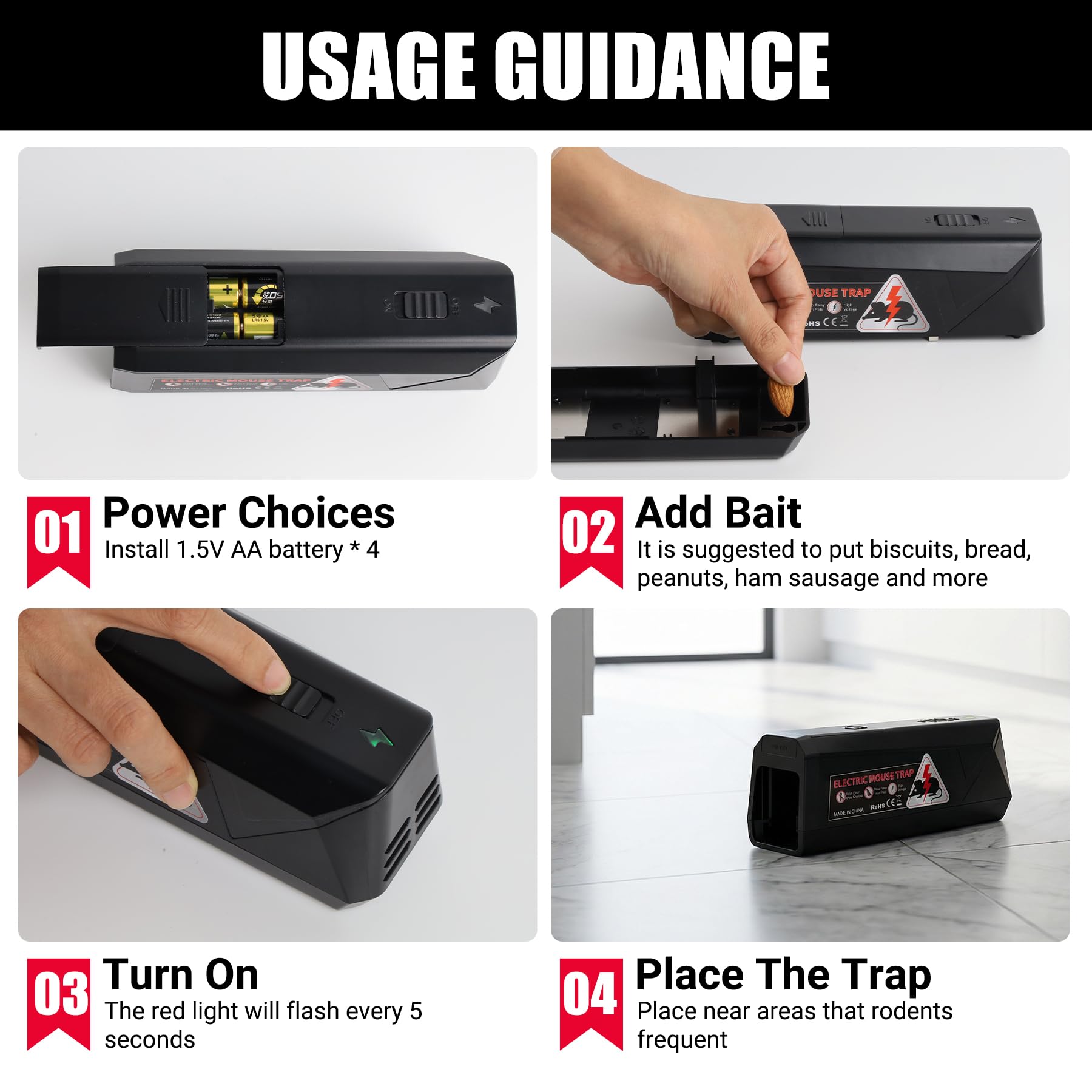 Peepst Electric Mouse Trap Zapper back view