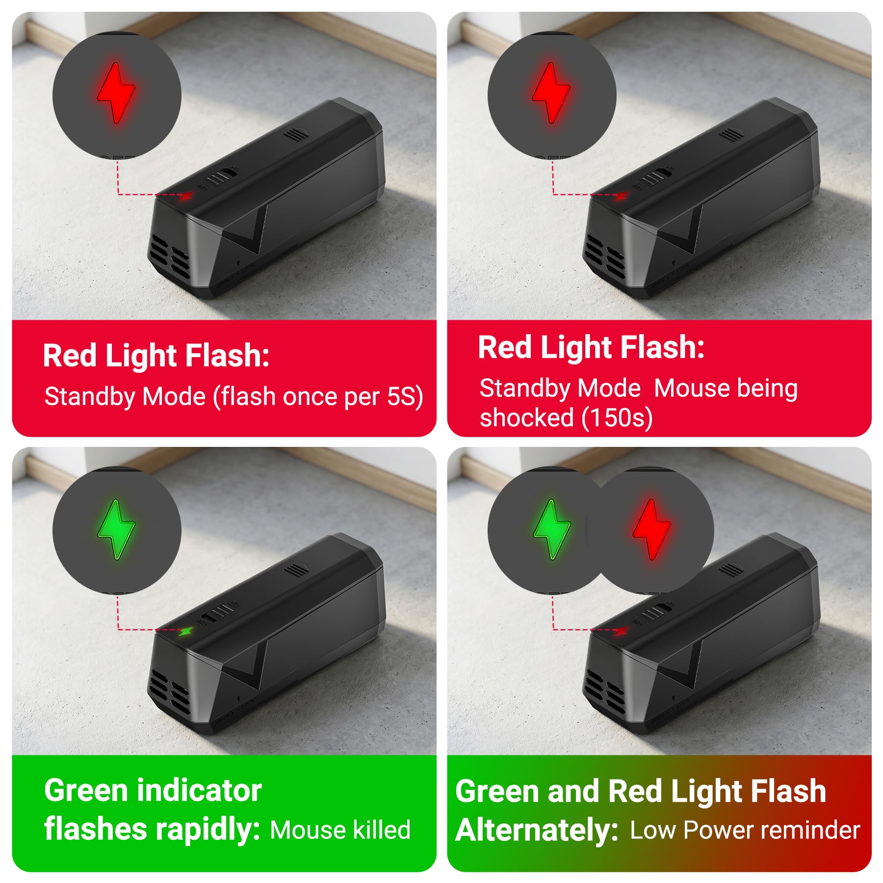Peepst Electric Mouse Trap Zapper easy-to-clean detachable base