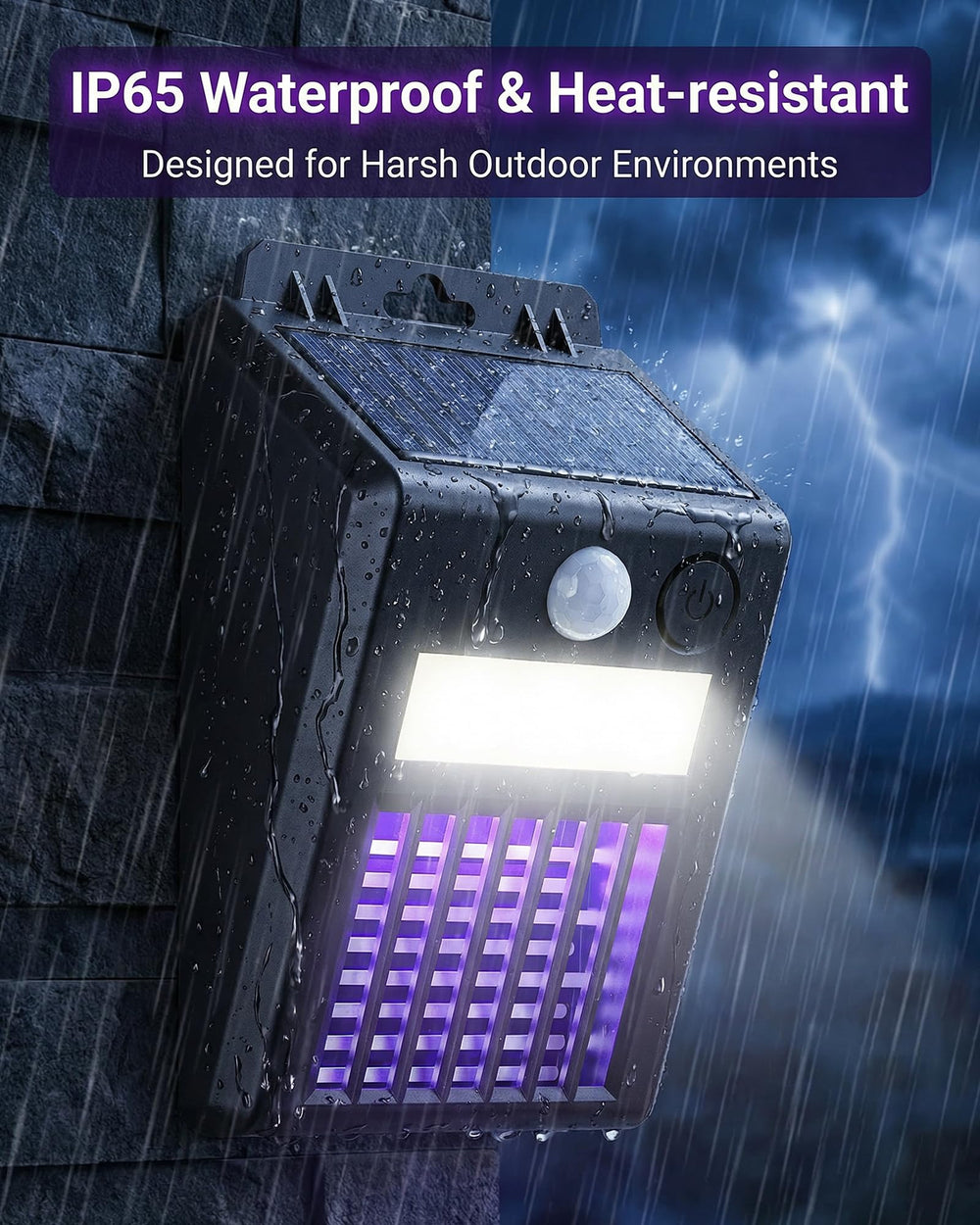 Peepst Solar Bug Zapper Outdoor installed in a patio setting