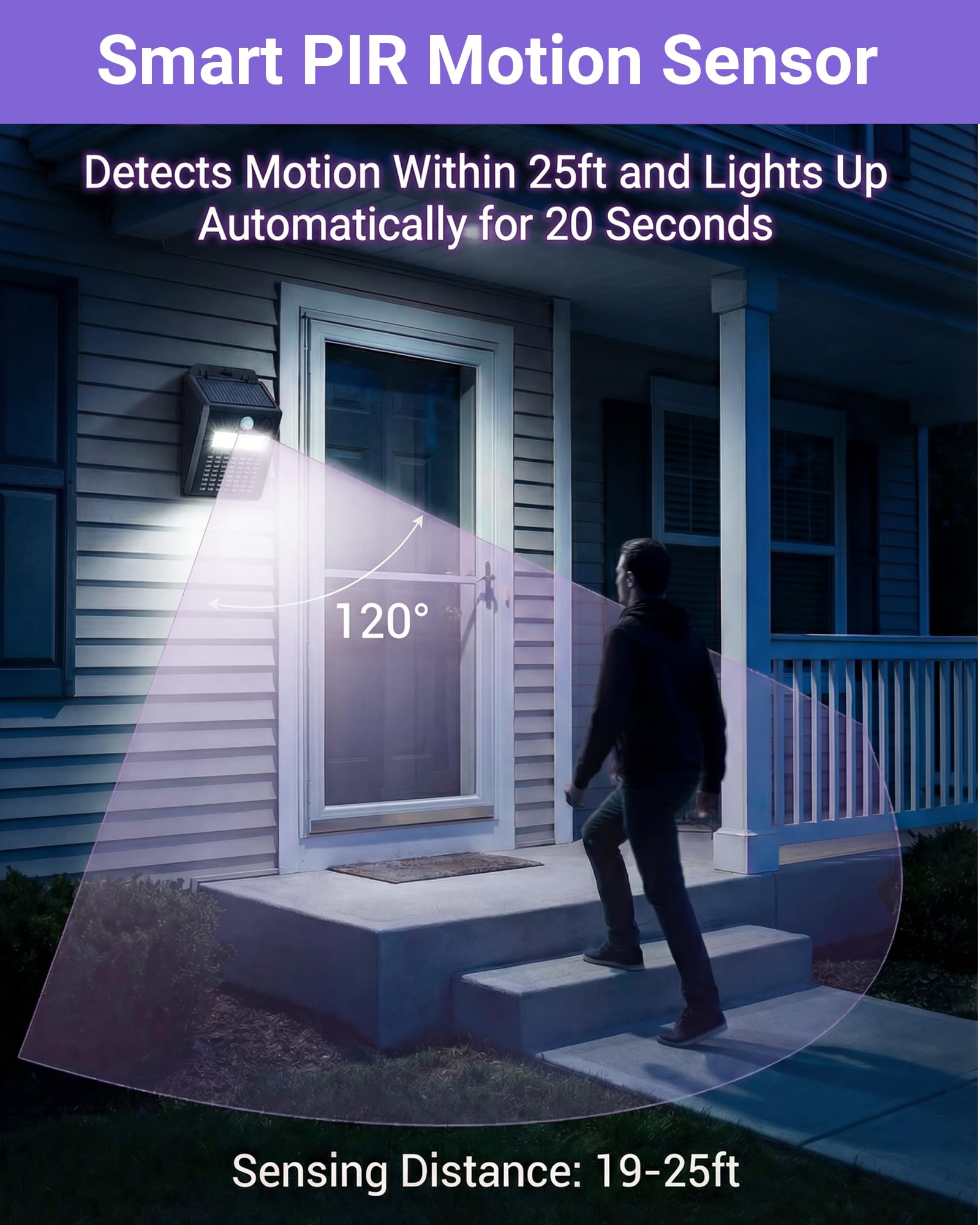 Peepst Solar Bug Zapper Outdoor packaging showing features