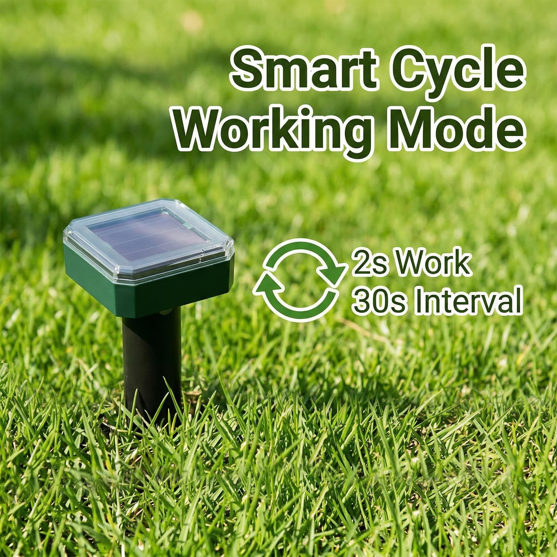 Peepst Solar Powered Mole Repeller in a vegetable garden