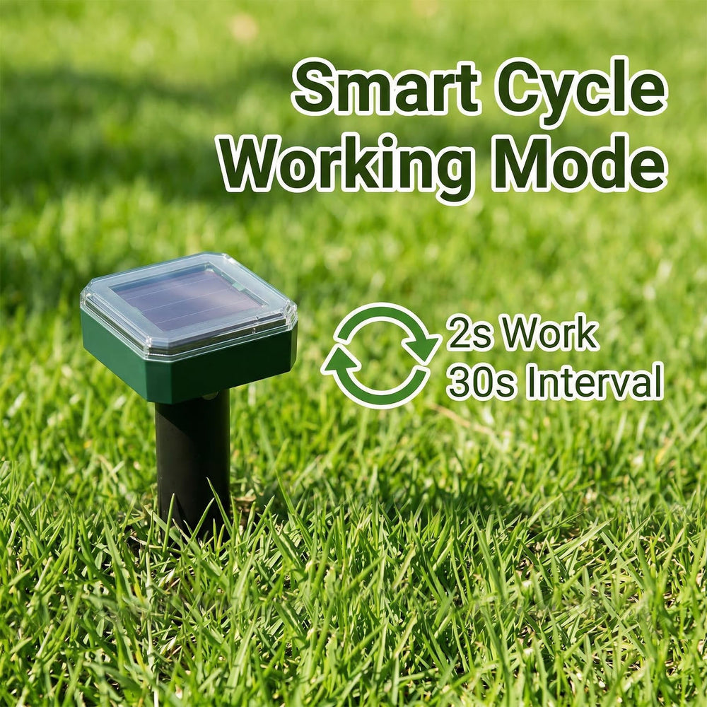 Peepst Solar Powered Mole Repeller in a vegetable garden