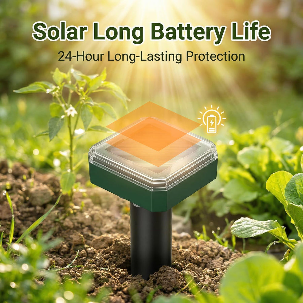 Peepst Solar Powered Mole Repeller solar panel close-up