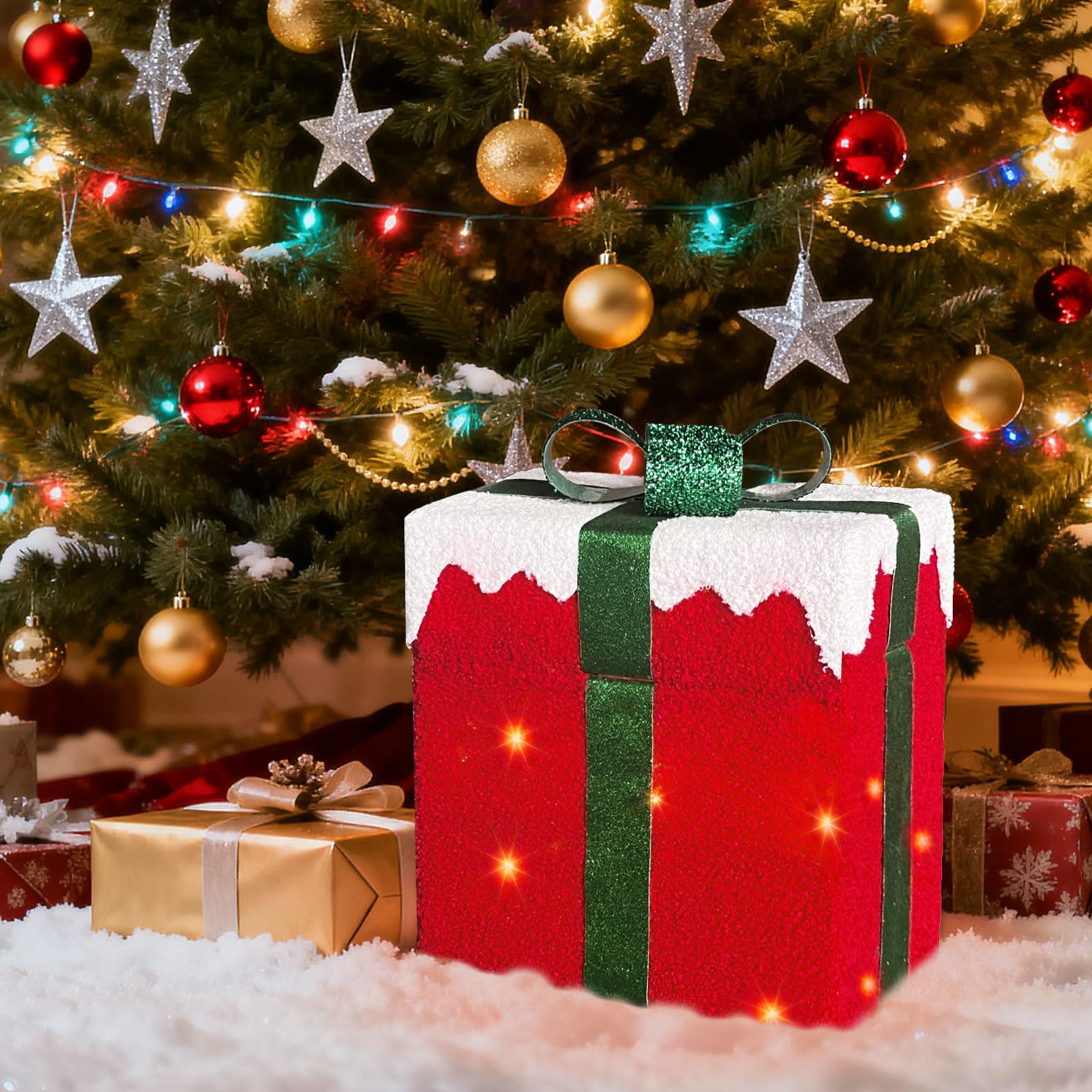PEIDUO Christmas Santa Gift Box with holiday decorations