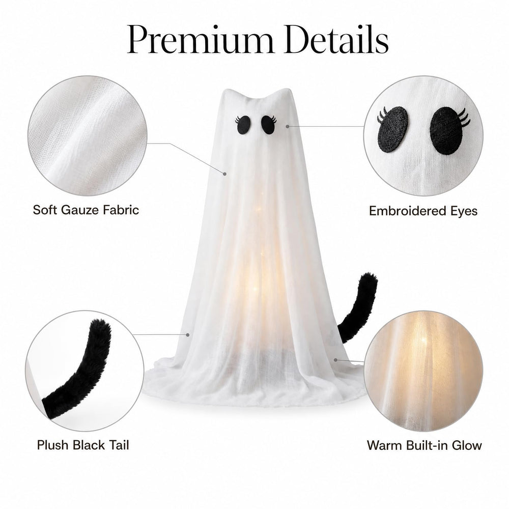 PEJOURI Lighted Cat Ghost displayed on a table
