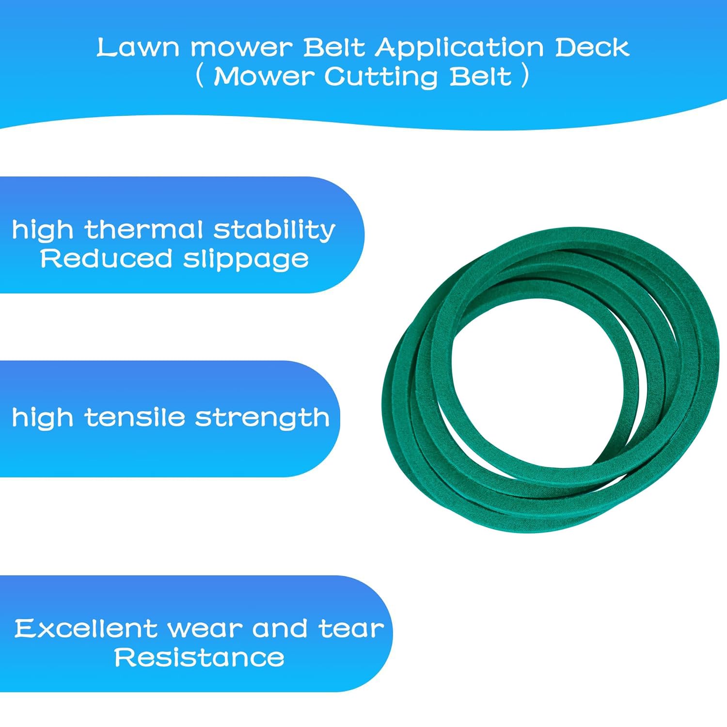 PELIF 405143 Mower Deck Belt displayed on a workbench with tools