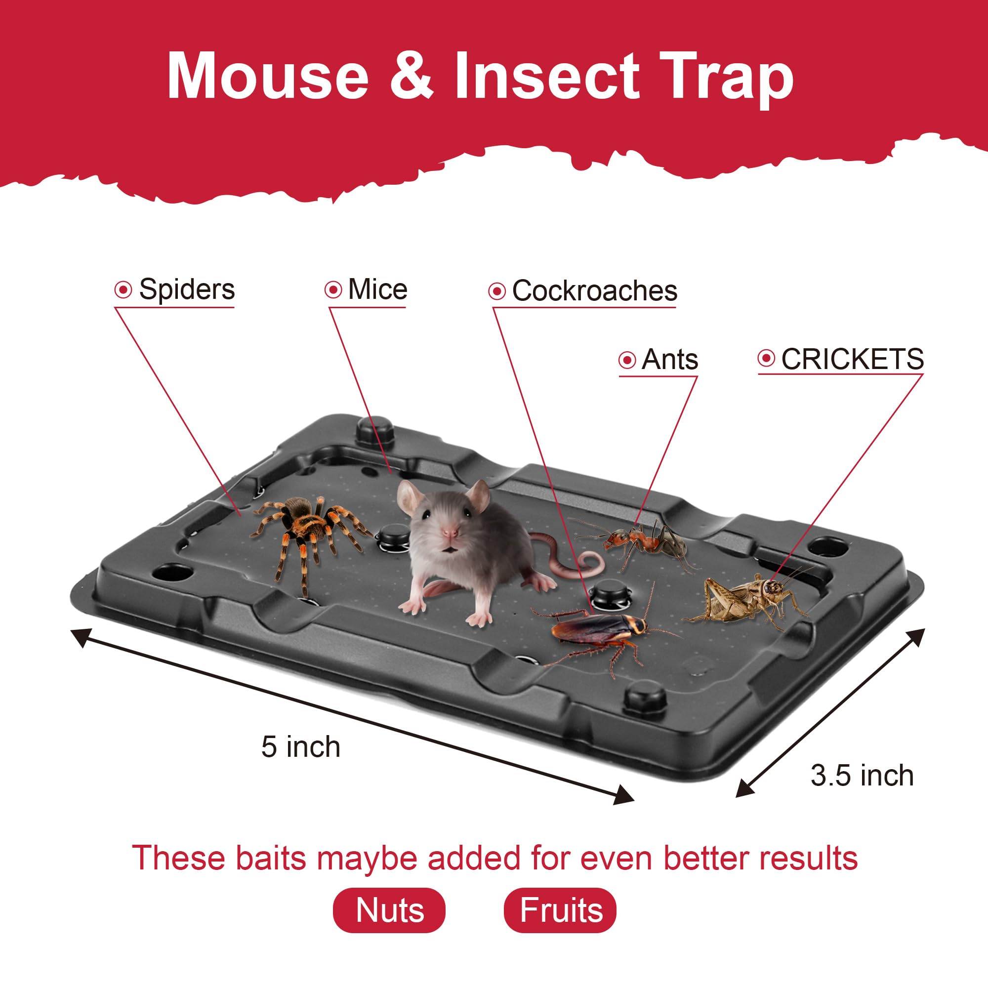 Pelrayt Glue Mouse Trap side view showing packaging