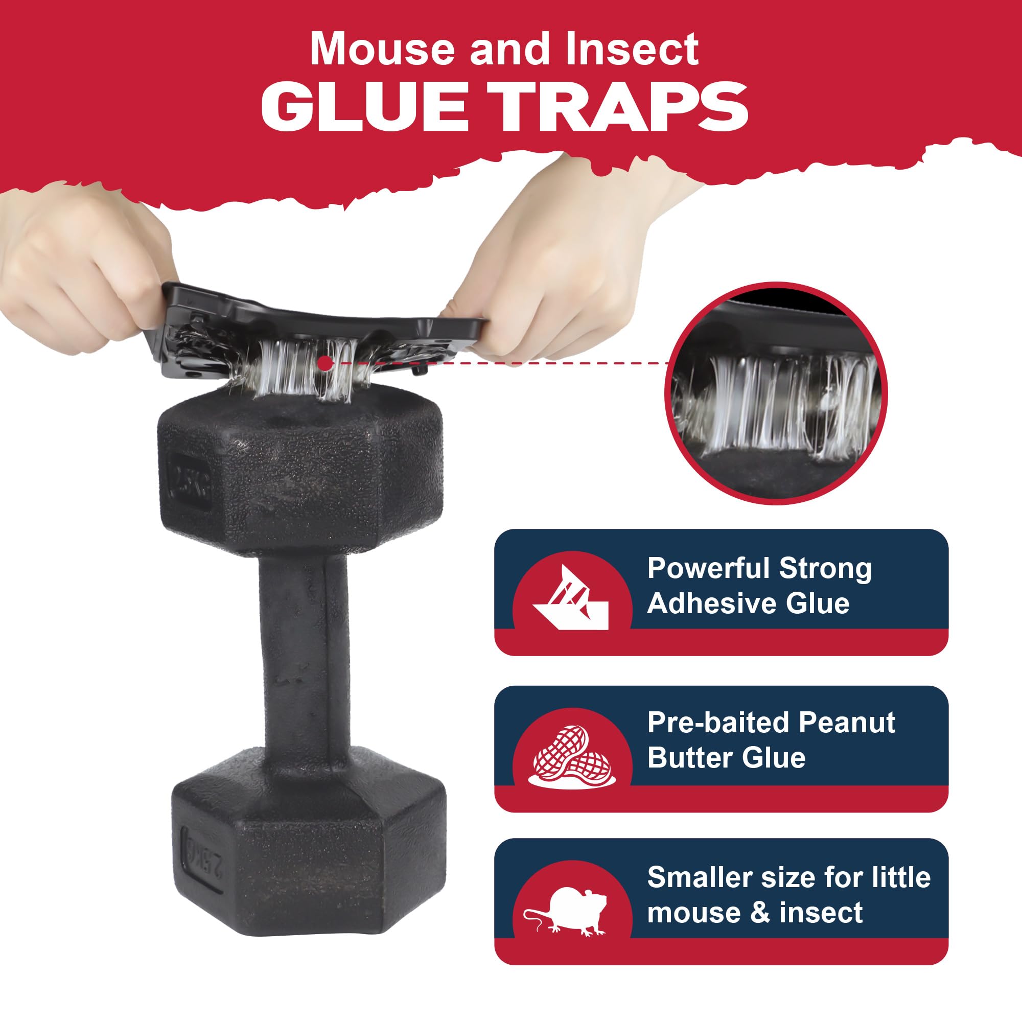 Pelrayt Glue Mouse Trap with pre-baited sticky surface