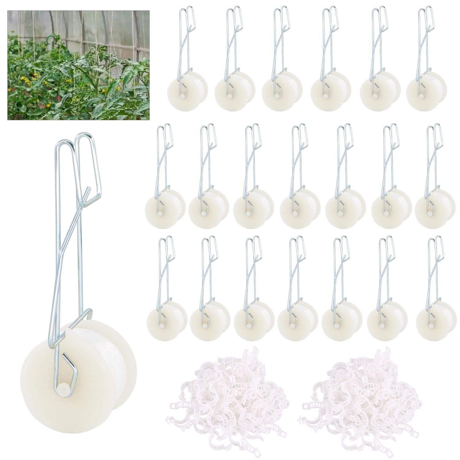 Pemaly Tomato Roller Hooks and Clips kit with packaging