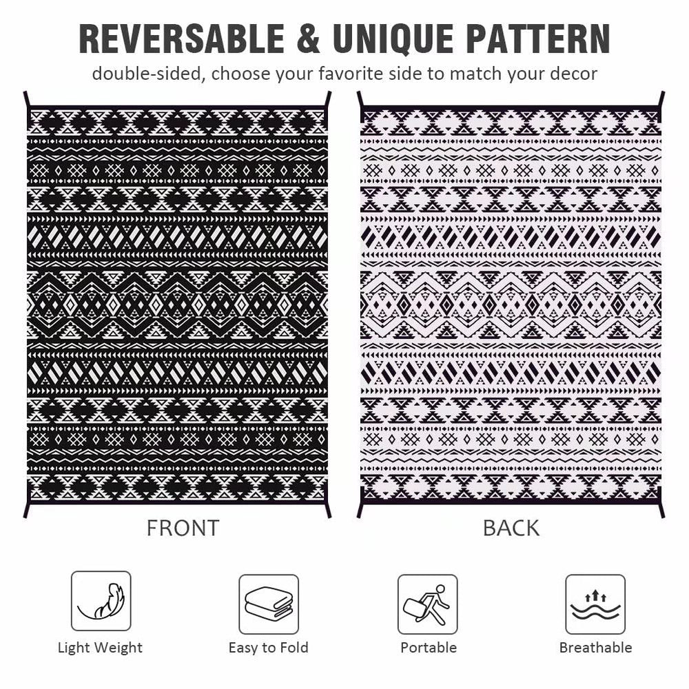 Pendolr Outdoor Rug 9'x12' on a patio setting