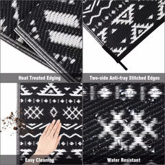 Pendolr Outdoor Rug 9'x12' showing double-sided pattern