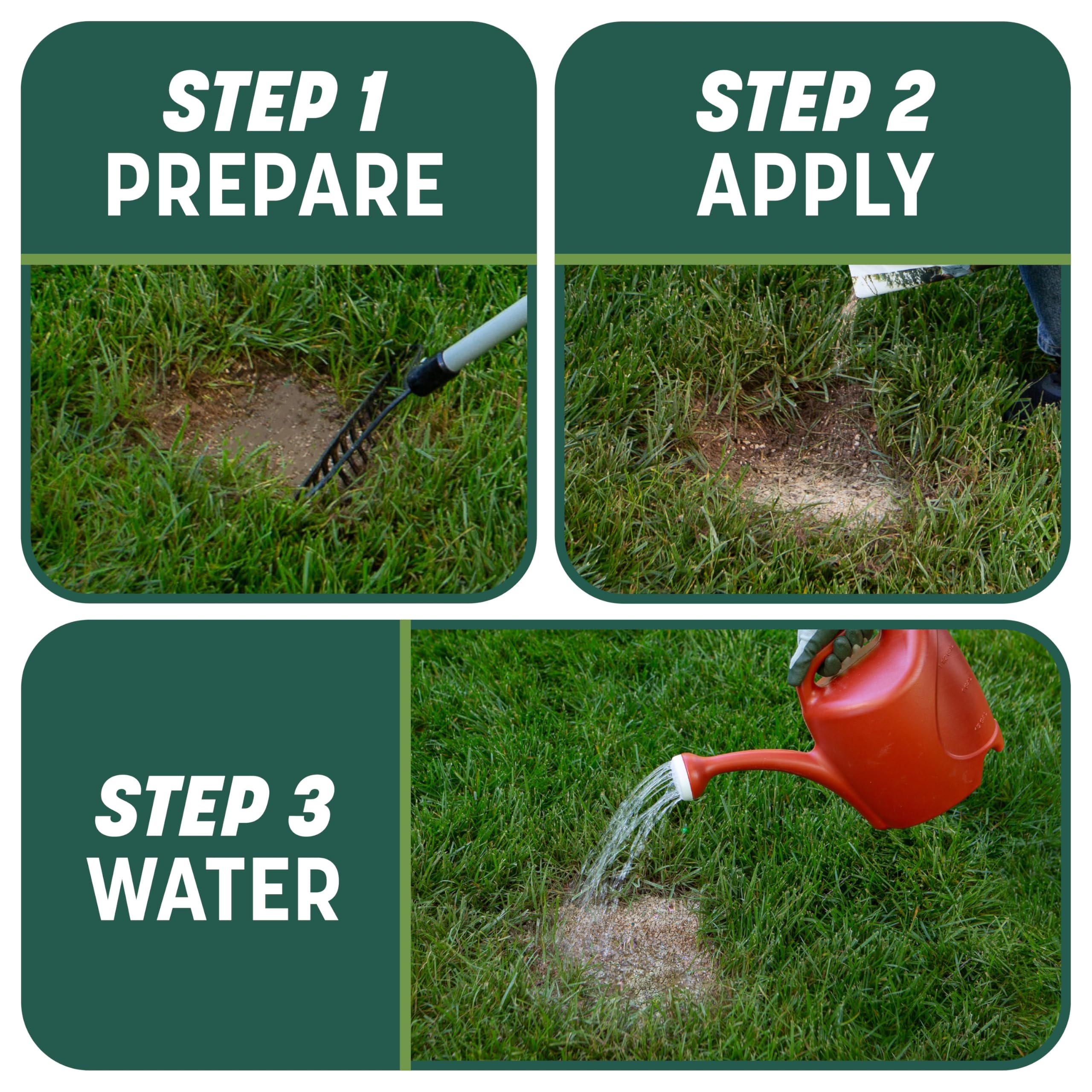 Pennington Smart Patch Grass Seed Mix with tools for lawn care