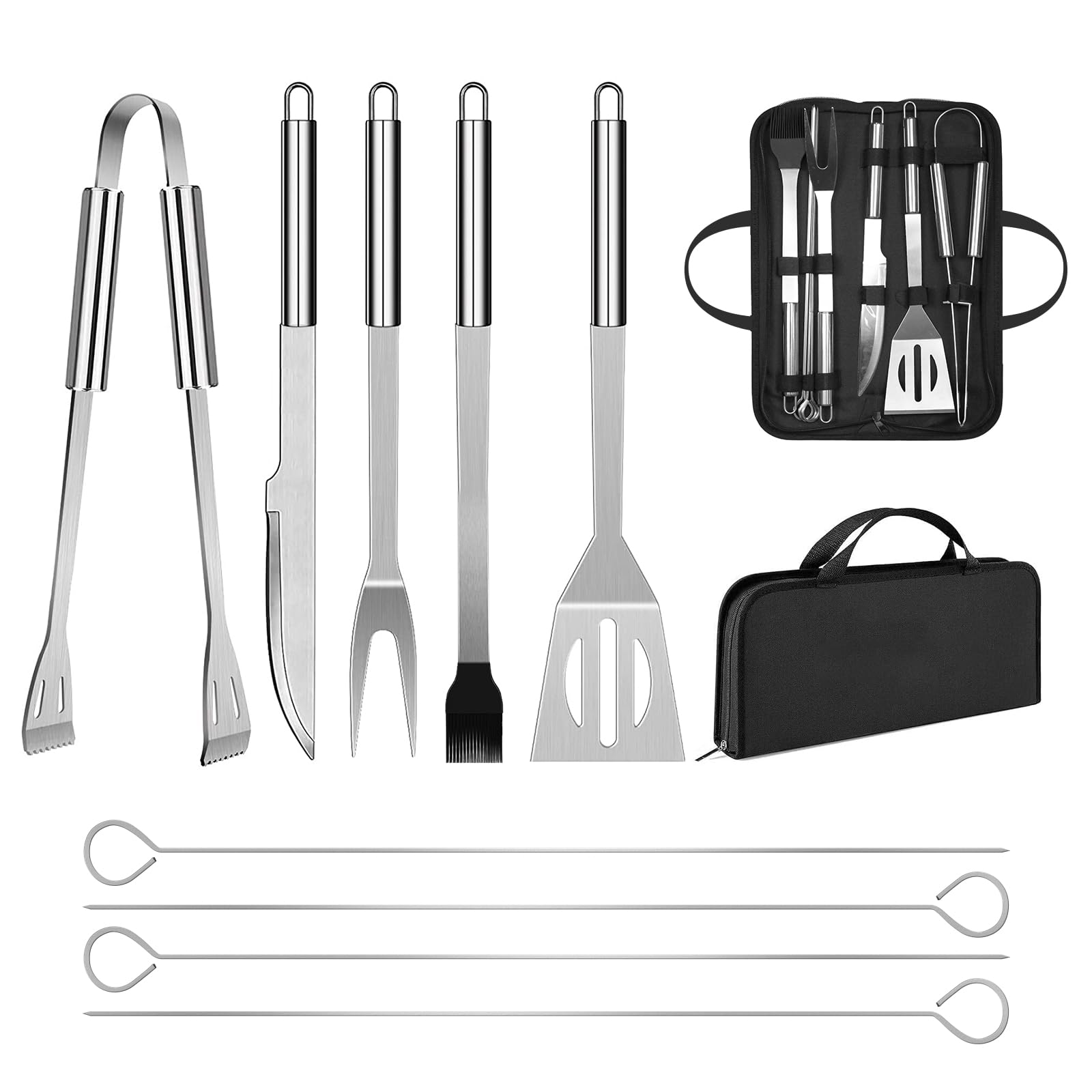 penobon BBQ Utensil Set complete view with tools in carrying case