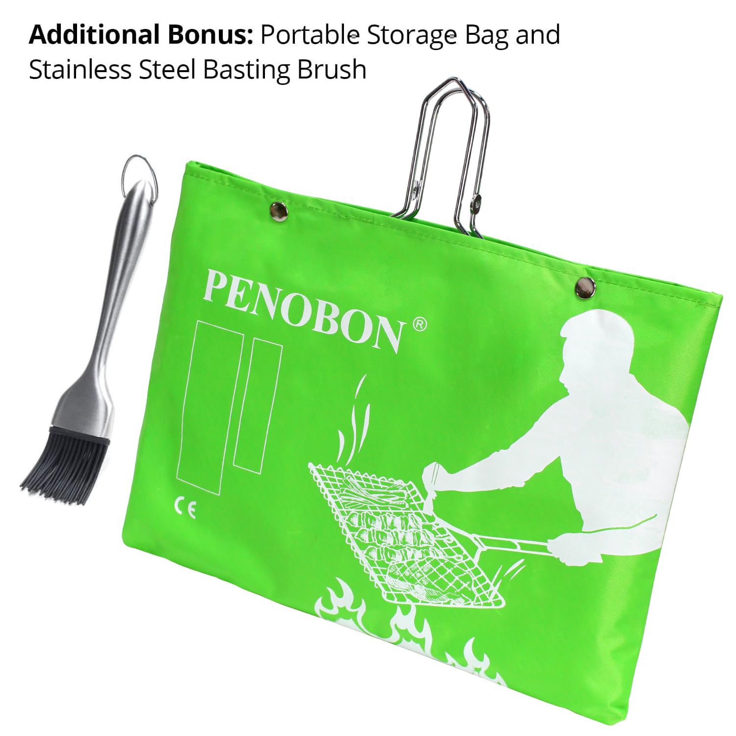 penobon Fish Grilling Basket lockable feature demonstrated