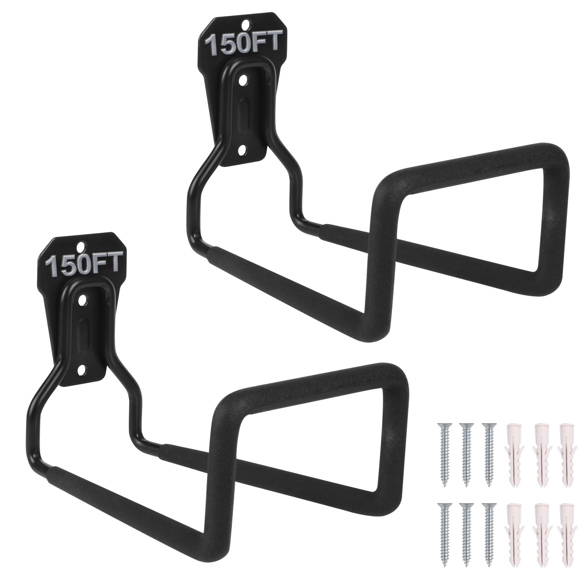 PeoMev Heavy Duty Hose Hanger front view with mounting screws