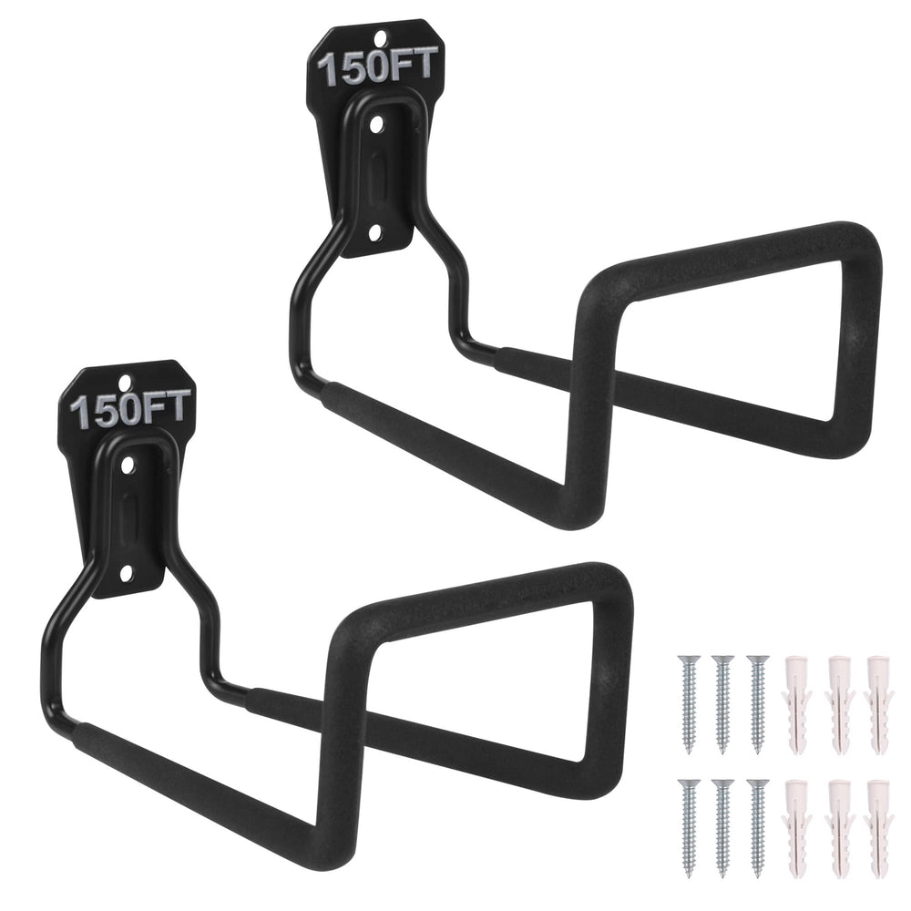 PeoMev Heavy Duty Hose Hanger front view with mounting screws