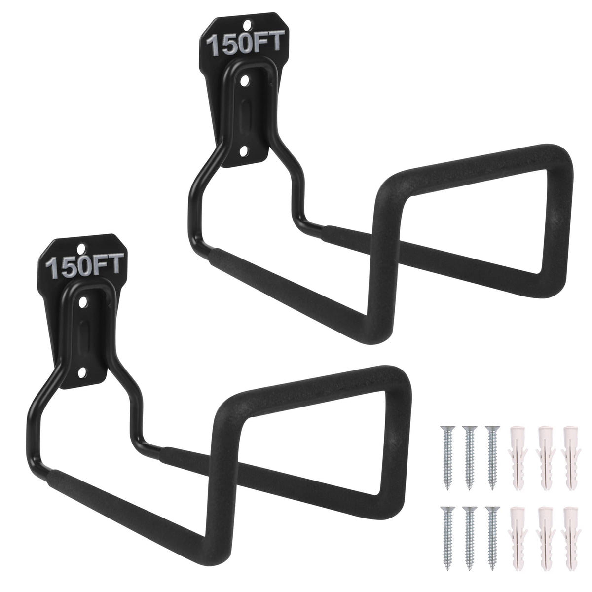 PeoMev Heavy Duty Hose Hanger front view with mounting screws
