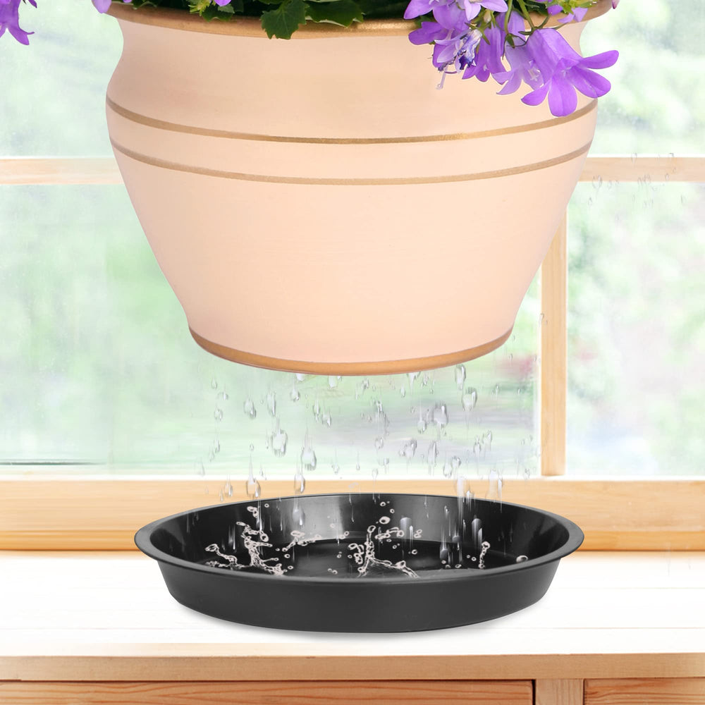 PeoMev plant saucers in use under potted plants