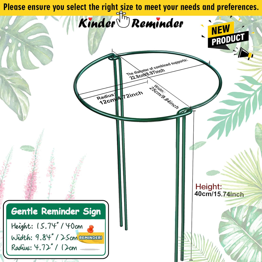 Peony rings support stake installed in garden