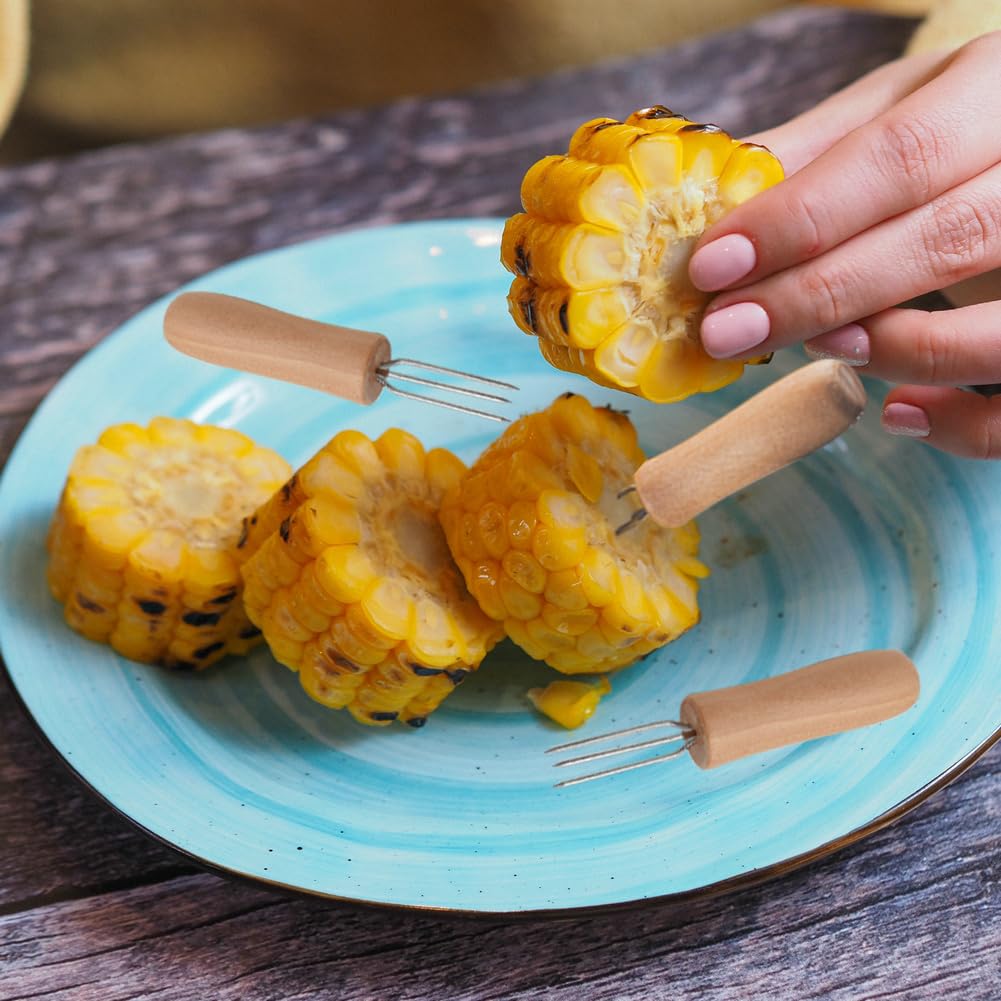 PEOUWNES corn holders laid out on a picnic table