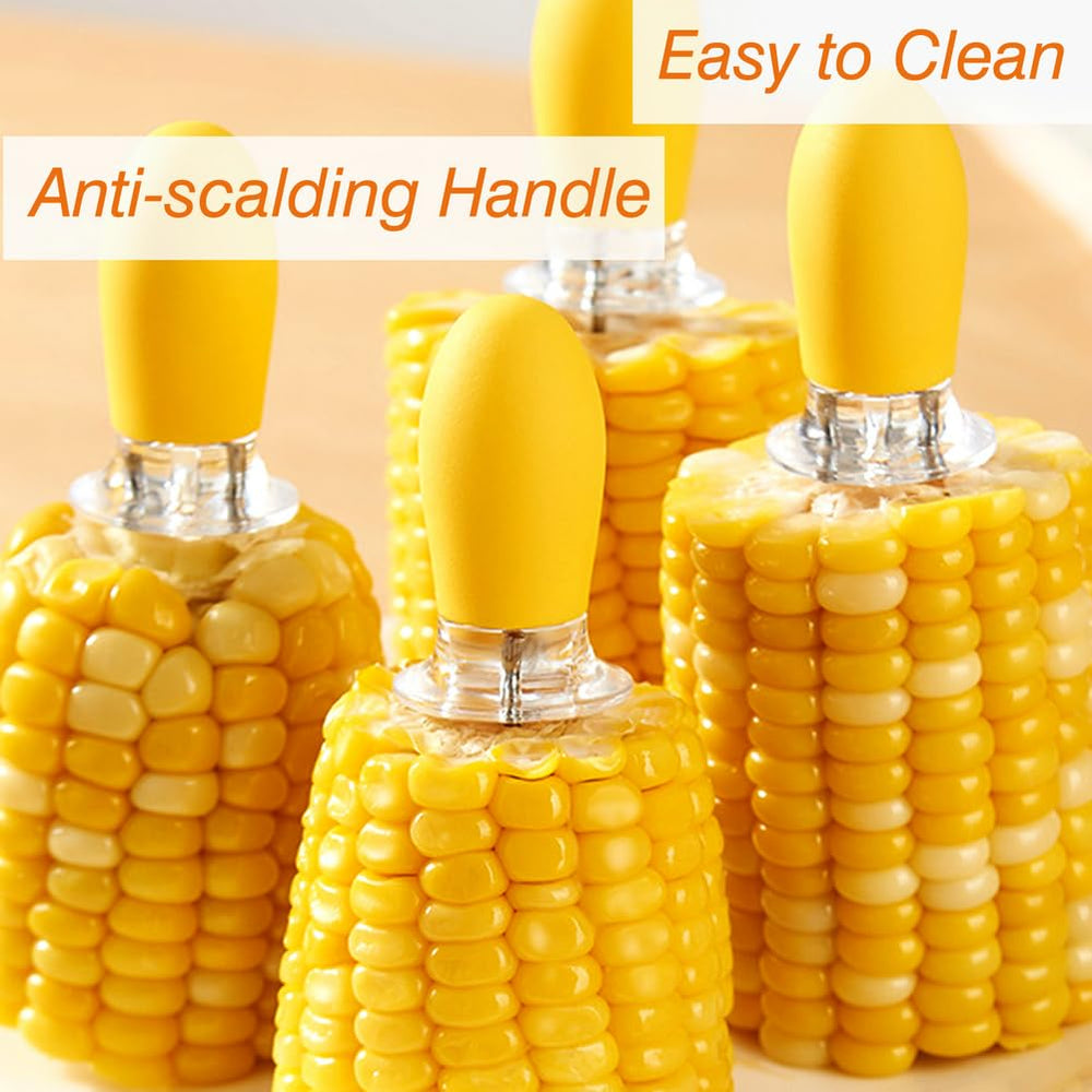 PEOUWNES corn holders set displayed on a picnic table