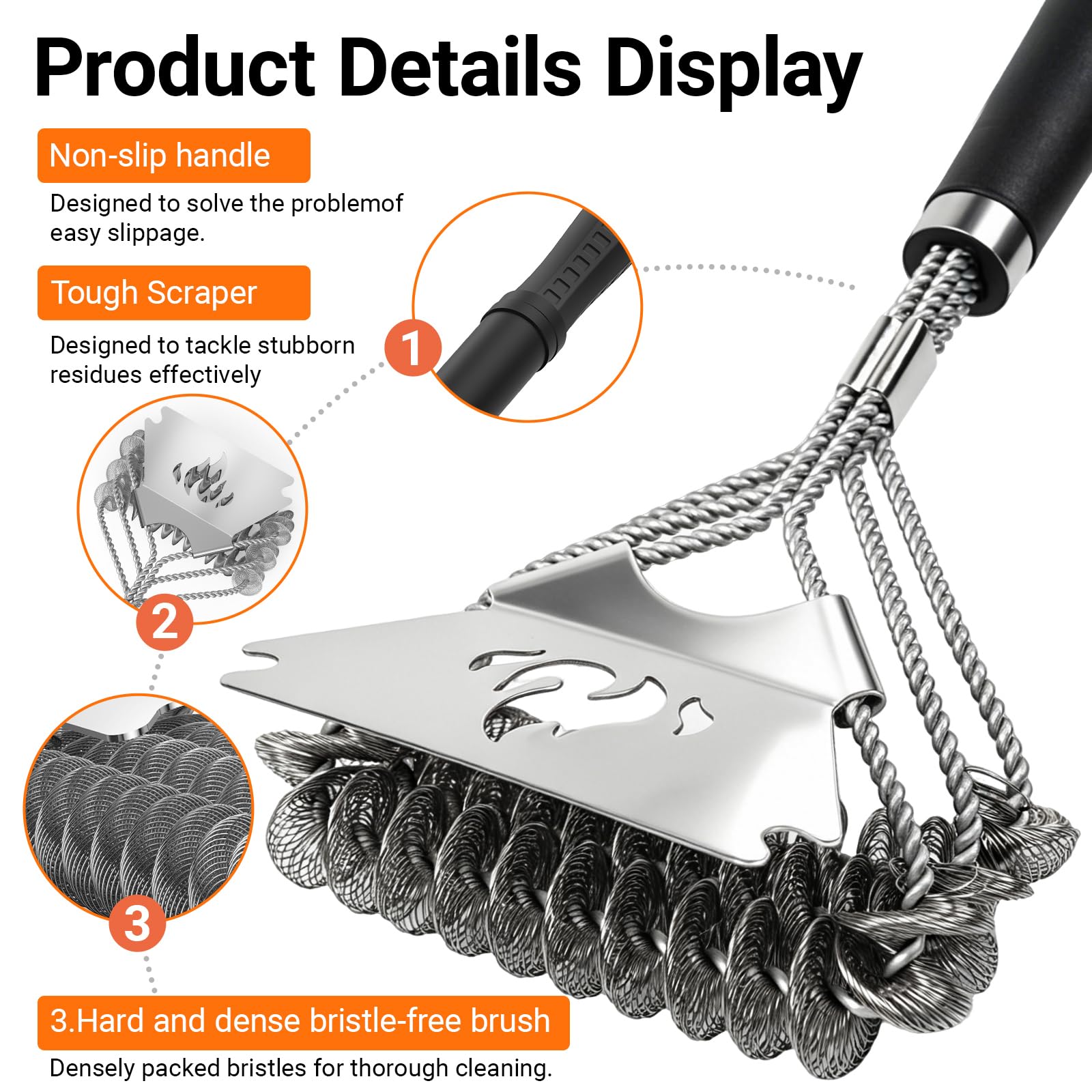 PePeng grill brush packaging with product details