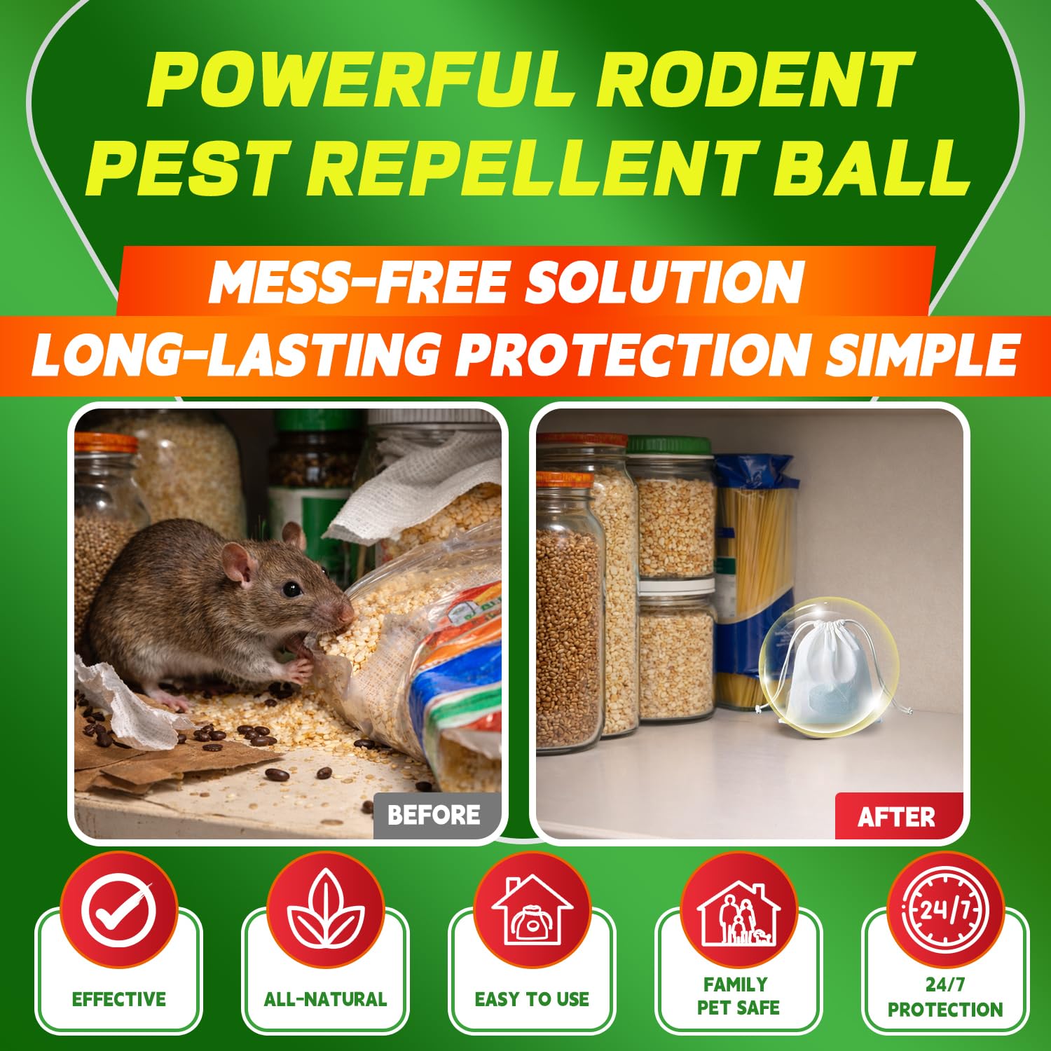 Peppermint oil mouse repellent pouches on a table
