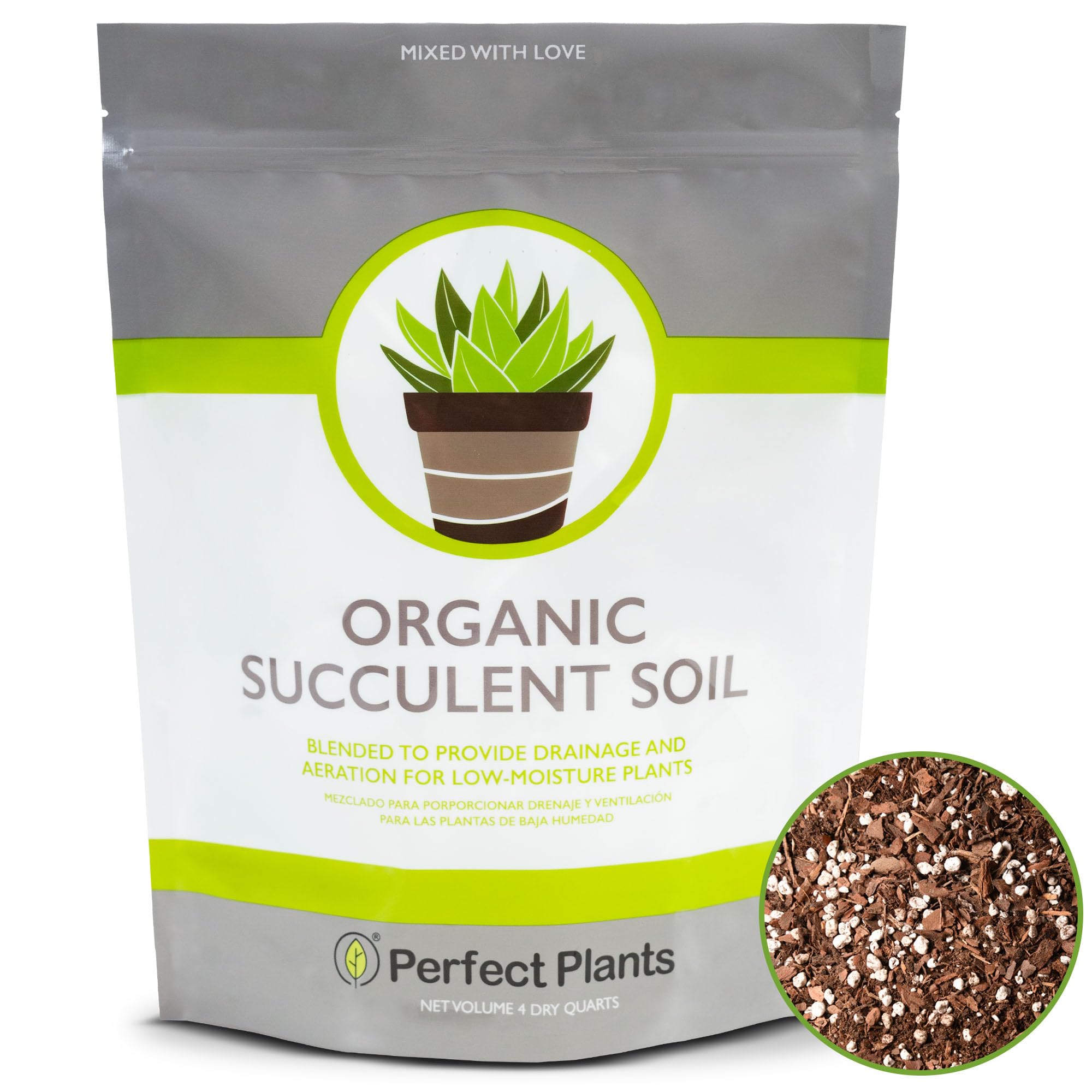 PERFECT PLANTS Succulent Soil Mix 4 qt bag front view