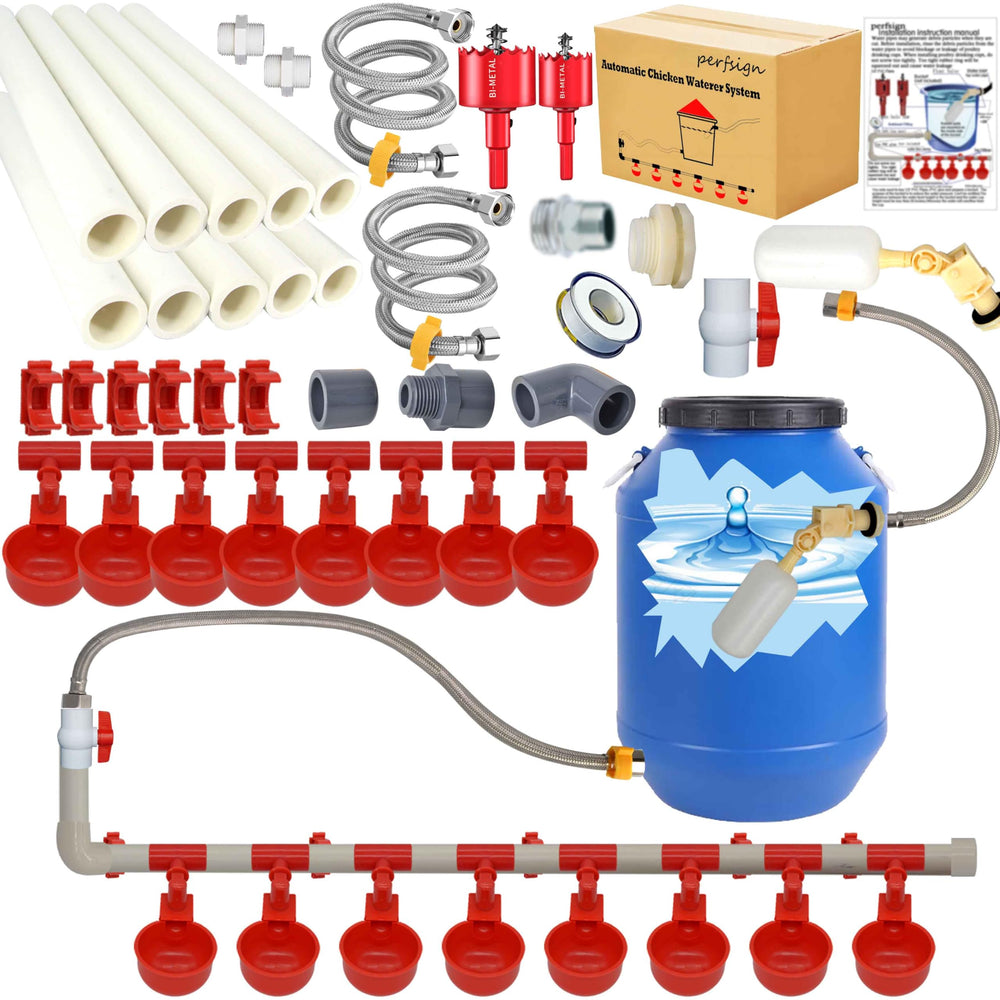 perfsign Chicken Waterer System complete set with accessories