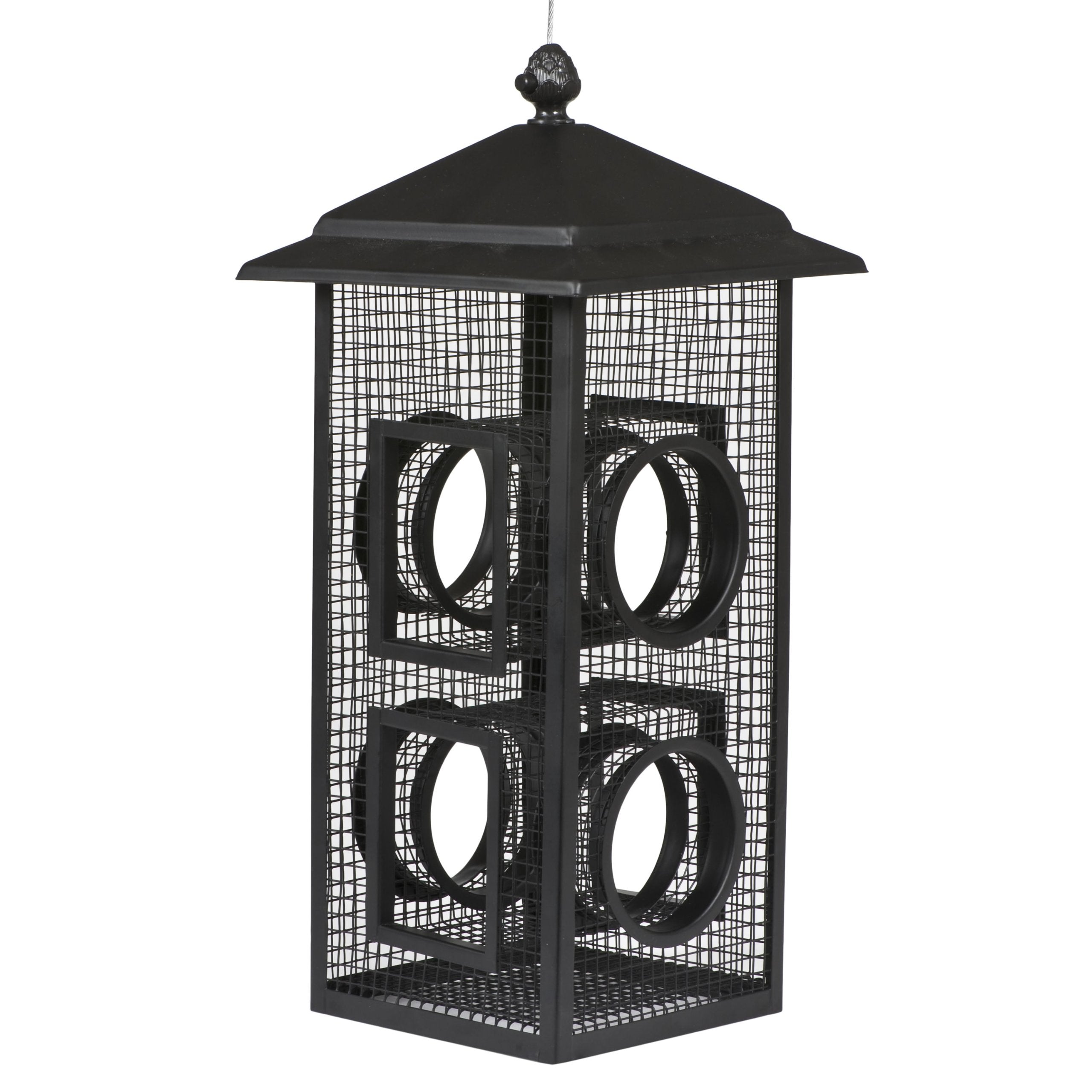 Perky-Pet Fly-Thru Bird Feeder in black color