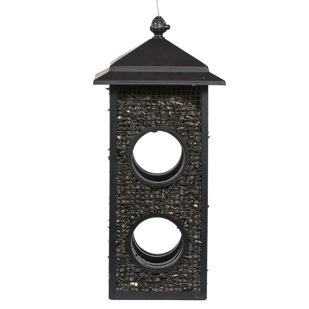 Perky-Pet Fly-Thru Bird Feeder showing two feeding stations