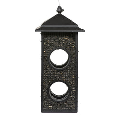 Perky-Pet Fly-Thru Bird Feeder showing two feeding stations