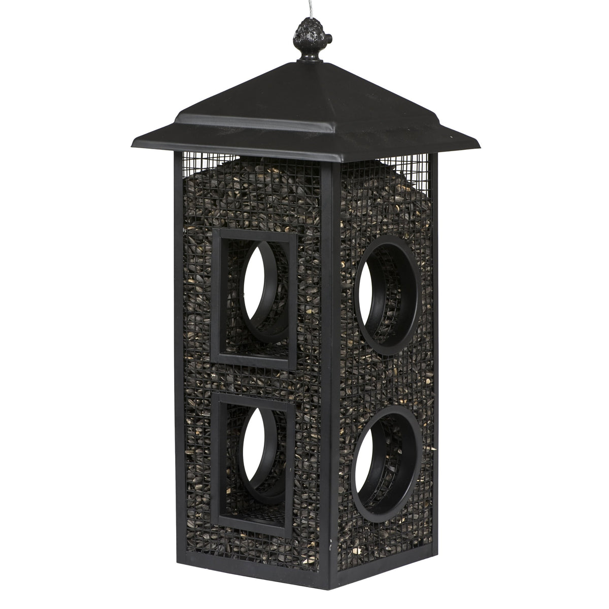 Perky-Pet Fly-Thru Wild Bird Feeder front view with mesh sides