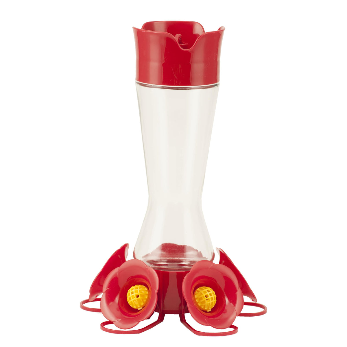 Perky-Pet Hummingbird Feeder clear glass front view