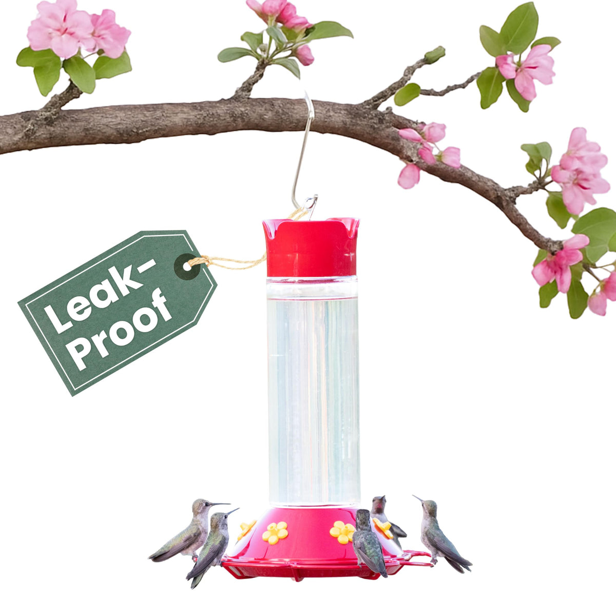 Perky-Pet Hummingbird Feeder red glass front view