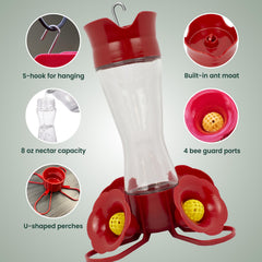 Perky-Pet hummingbird feeder with easy-to-fill wide-mouth design