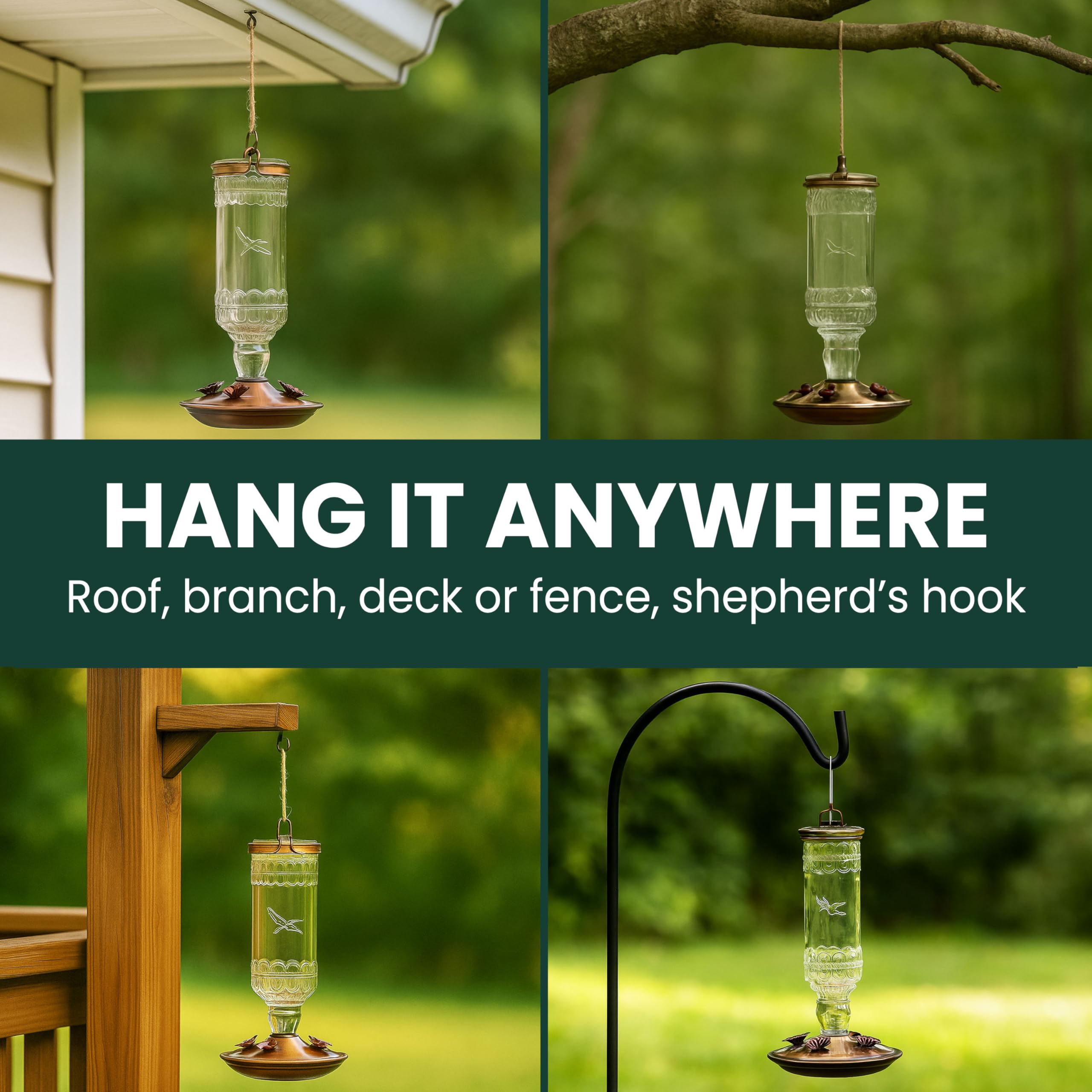 Perky-Pet Hummingbird Feeder with nectar inside