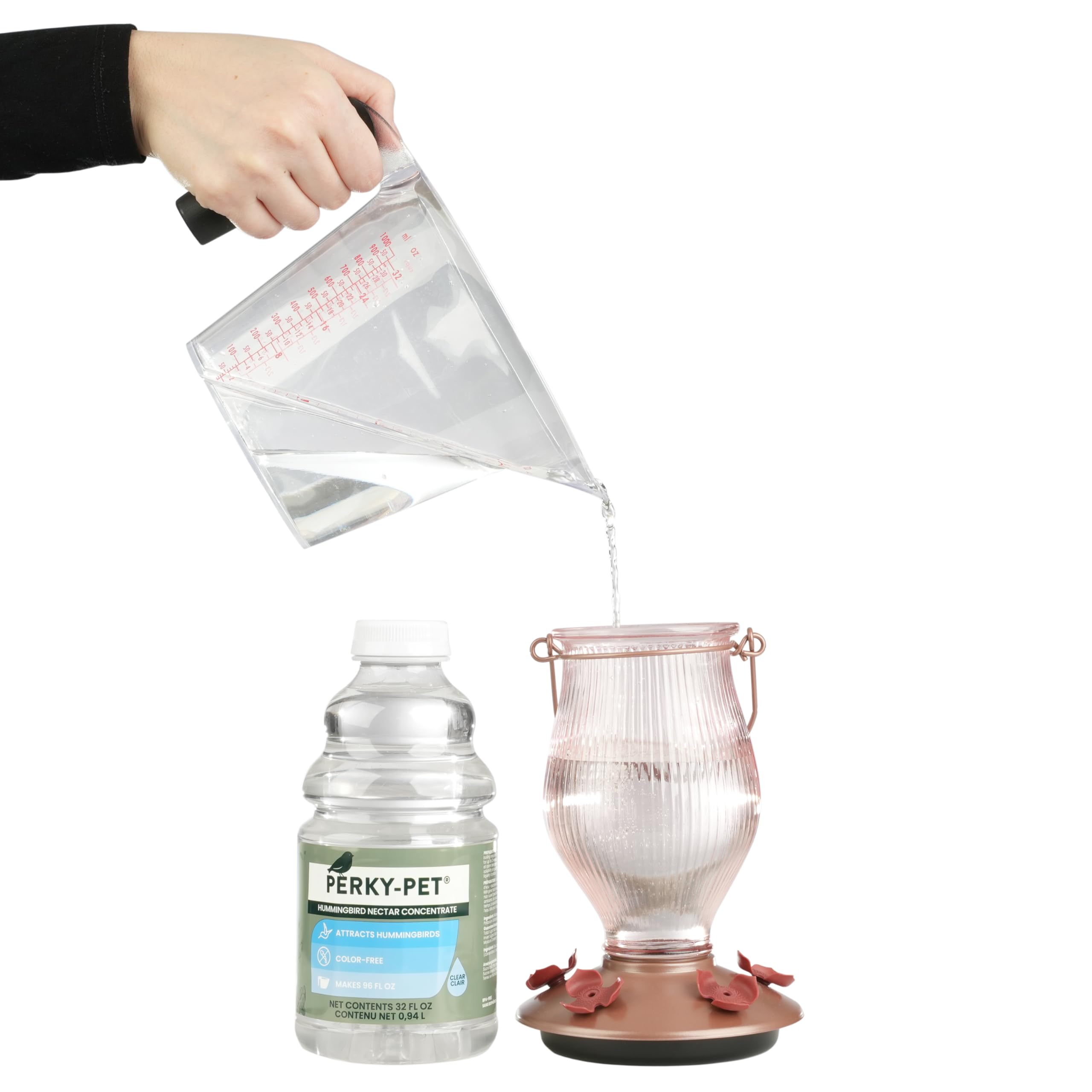 Perky-Pet hummingbird nectar packaging side view
