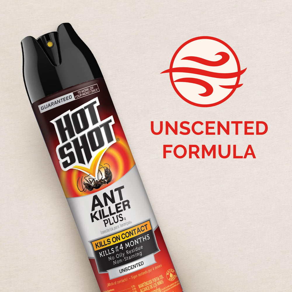 Person spraying HOT SHOT Ant Killer Plus in kitchen