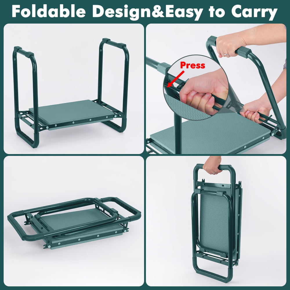 Person using FEED GARDEN Garden Kneeler in a garden