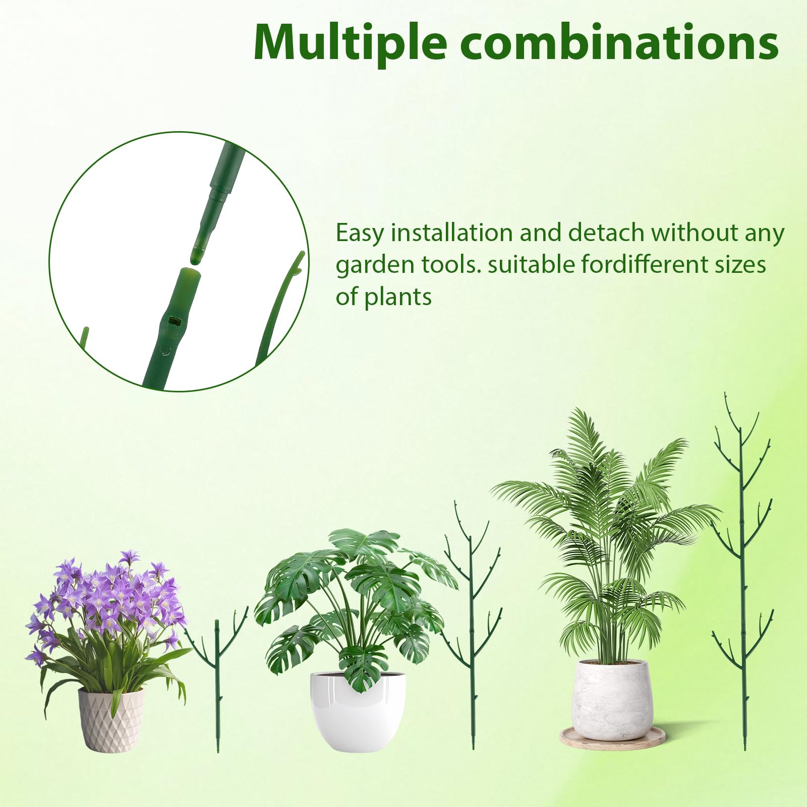 PERSZEN plant support stakes in use with climbing plants