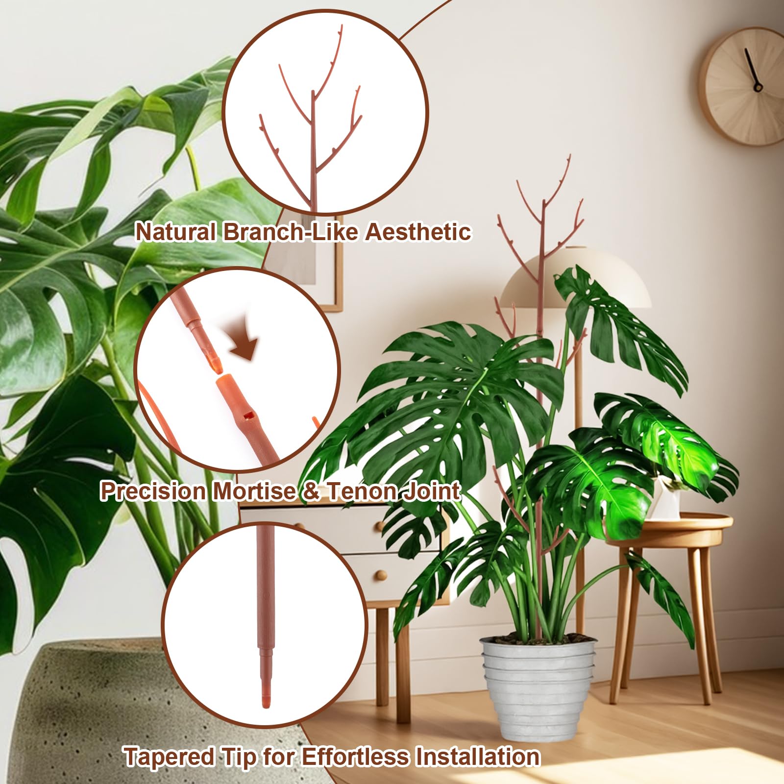 PERSZEN plant support with climbing flowers in a pot