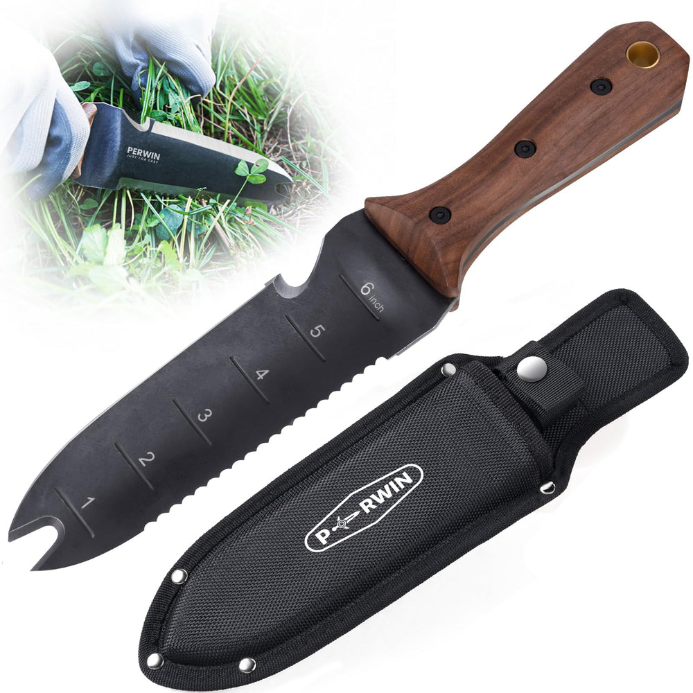 PERWIN Hori Hori Garden Knife with 7-inch stainless steel blade