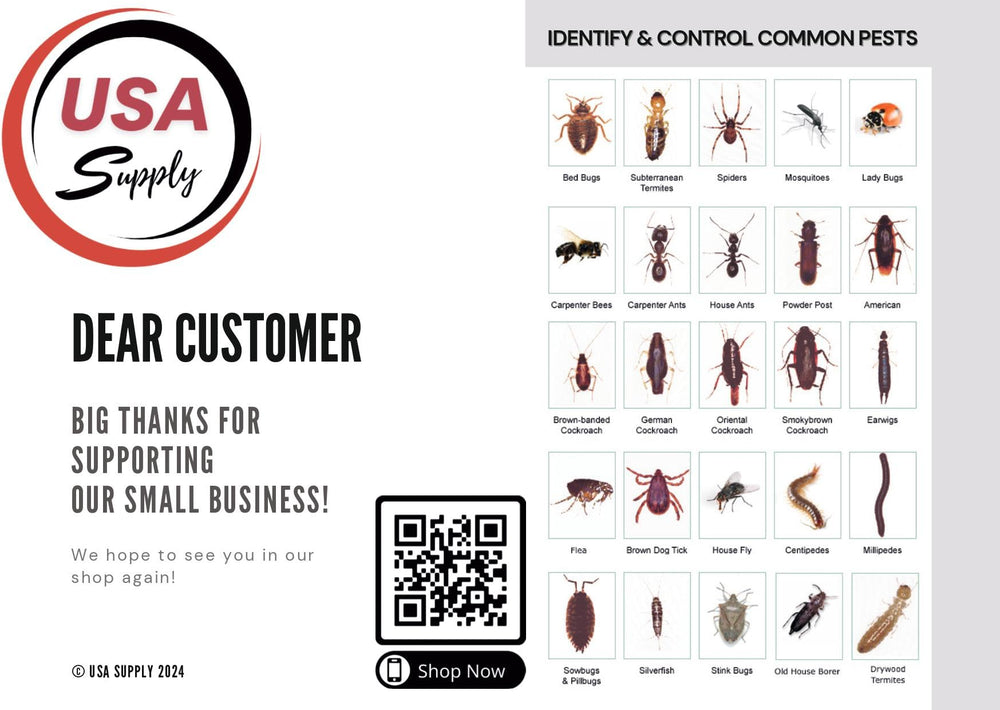 Pest Identification Card from USA Supply, copyright 2024