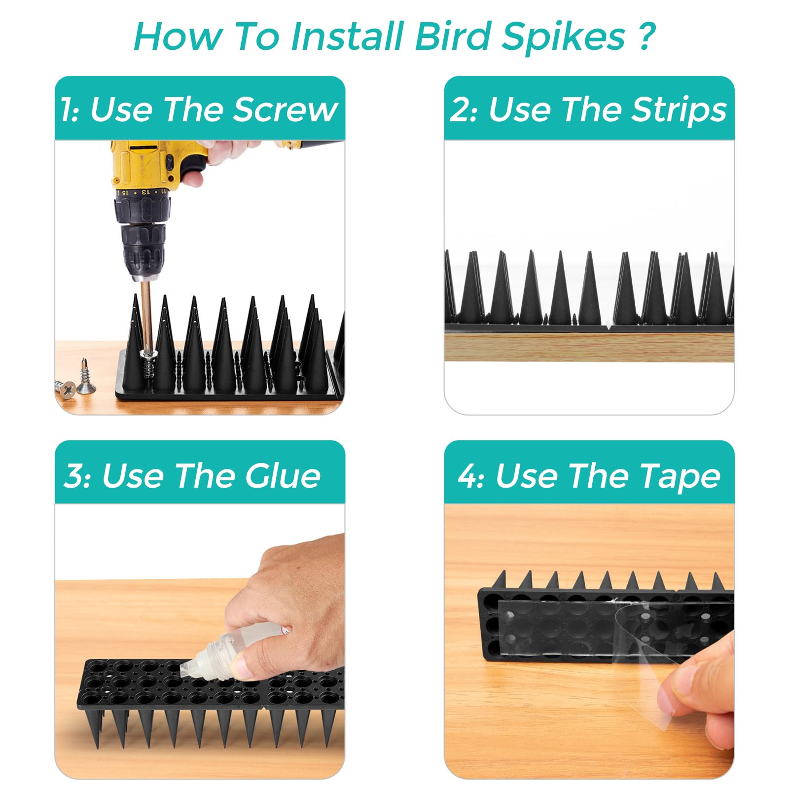 PestFlee Bird Spikes installed on a balcony