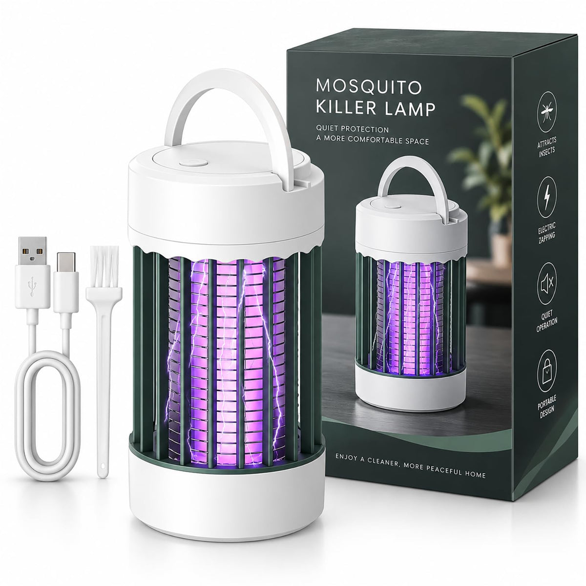 PestMentor Hanging Bug Zapper front view with UV LED light